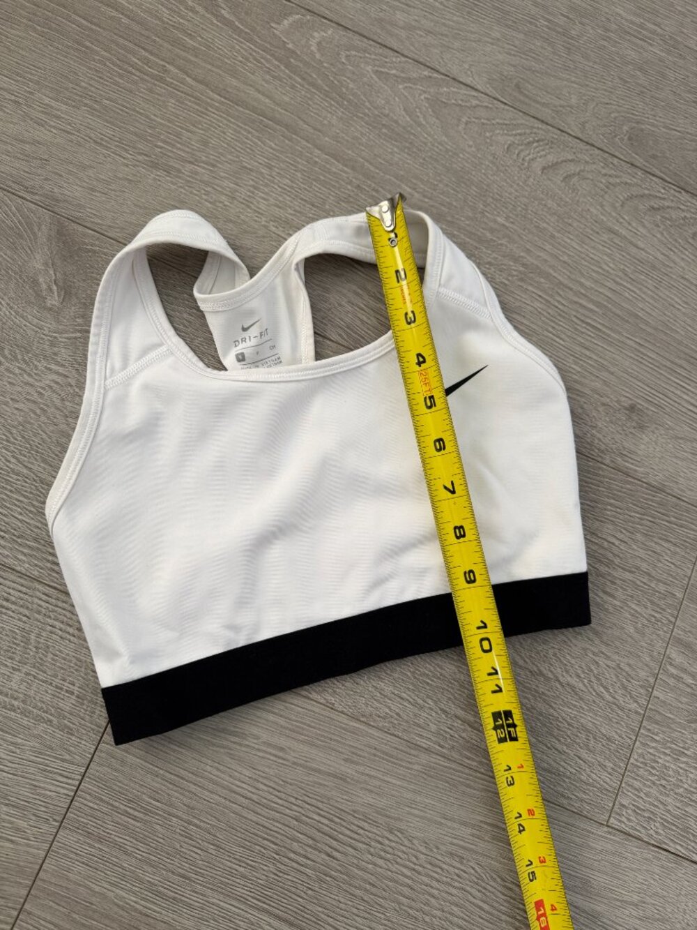 Nike Dri FIT Sports Bra Womens Small White Black Racerback Workout - Picture 6 of 6